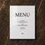 Moda Collection Acrylic Wedding Menu Sign