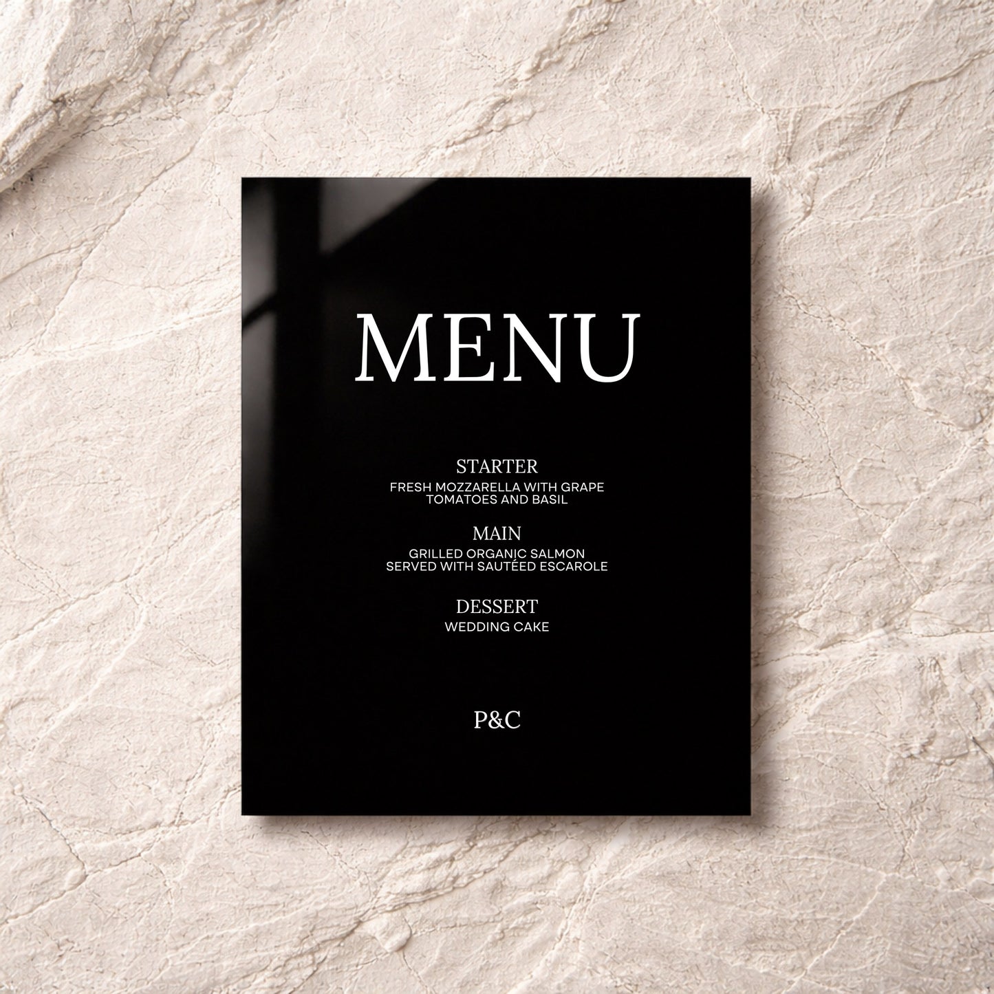 Moda Collection Acrylic Wedding Menu Sign