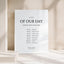 Moda Collection Acrylic Wedding Order of Events Sign