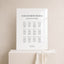 Moda Collection Acrylic Wedding Seating Chart Sign