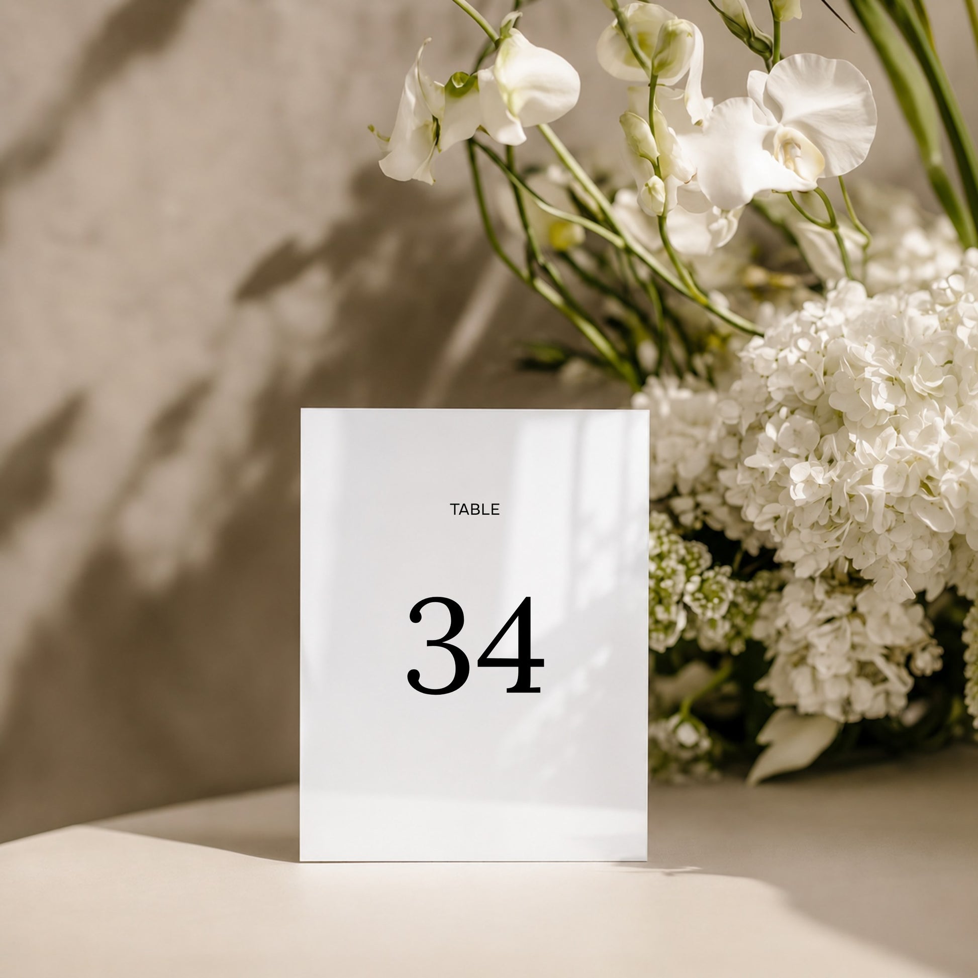 Moda Collection Acrylic Wedding Table Numbers Sign