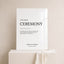 Moda Collection Acrylic Wedding Unplugged Ceremony Sign