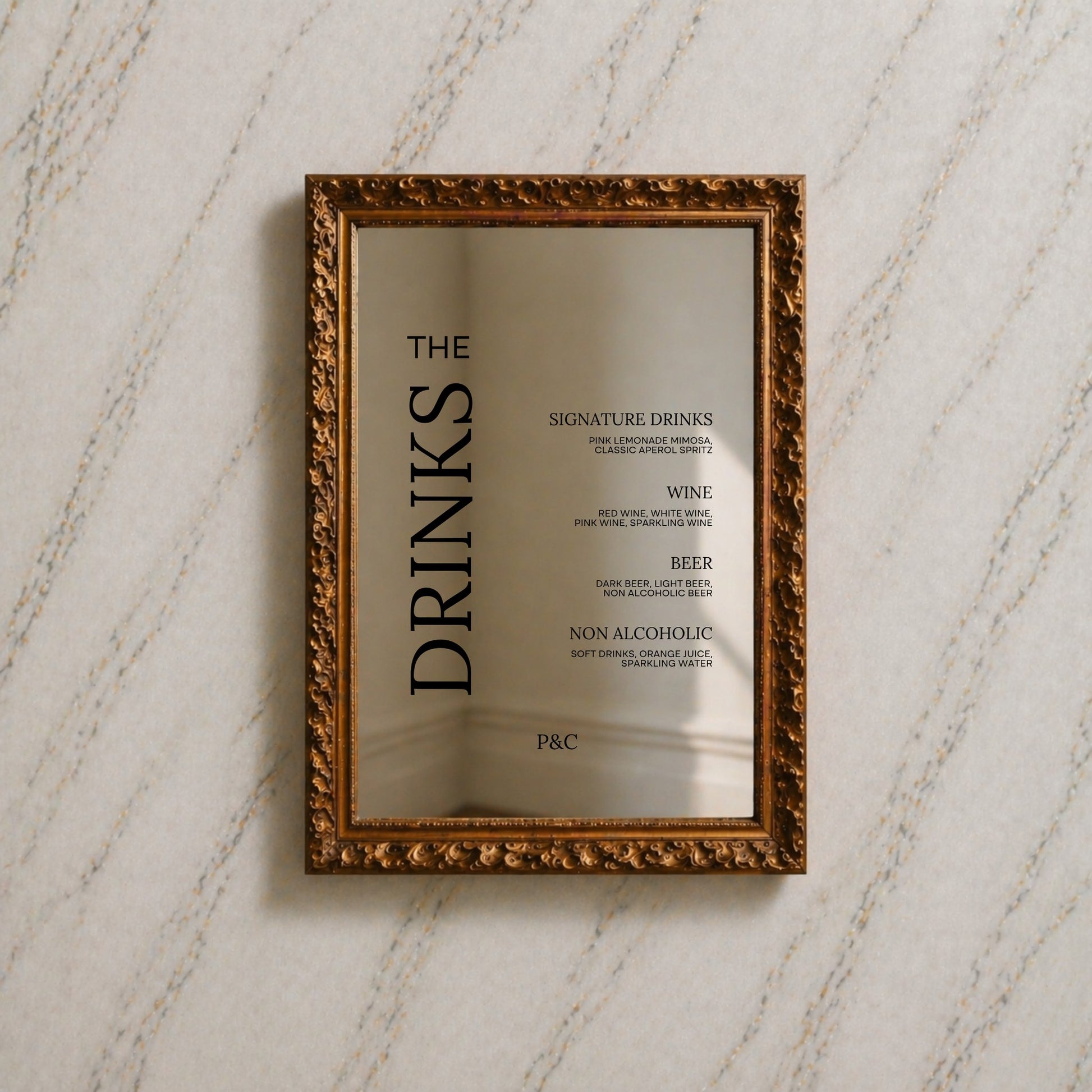 Moda Collection Decal Wedding Bar & Drinks Sign