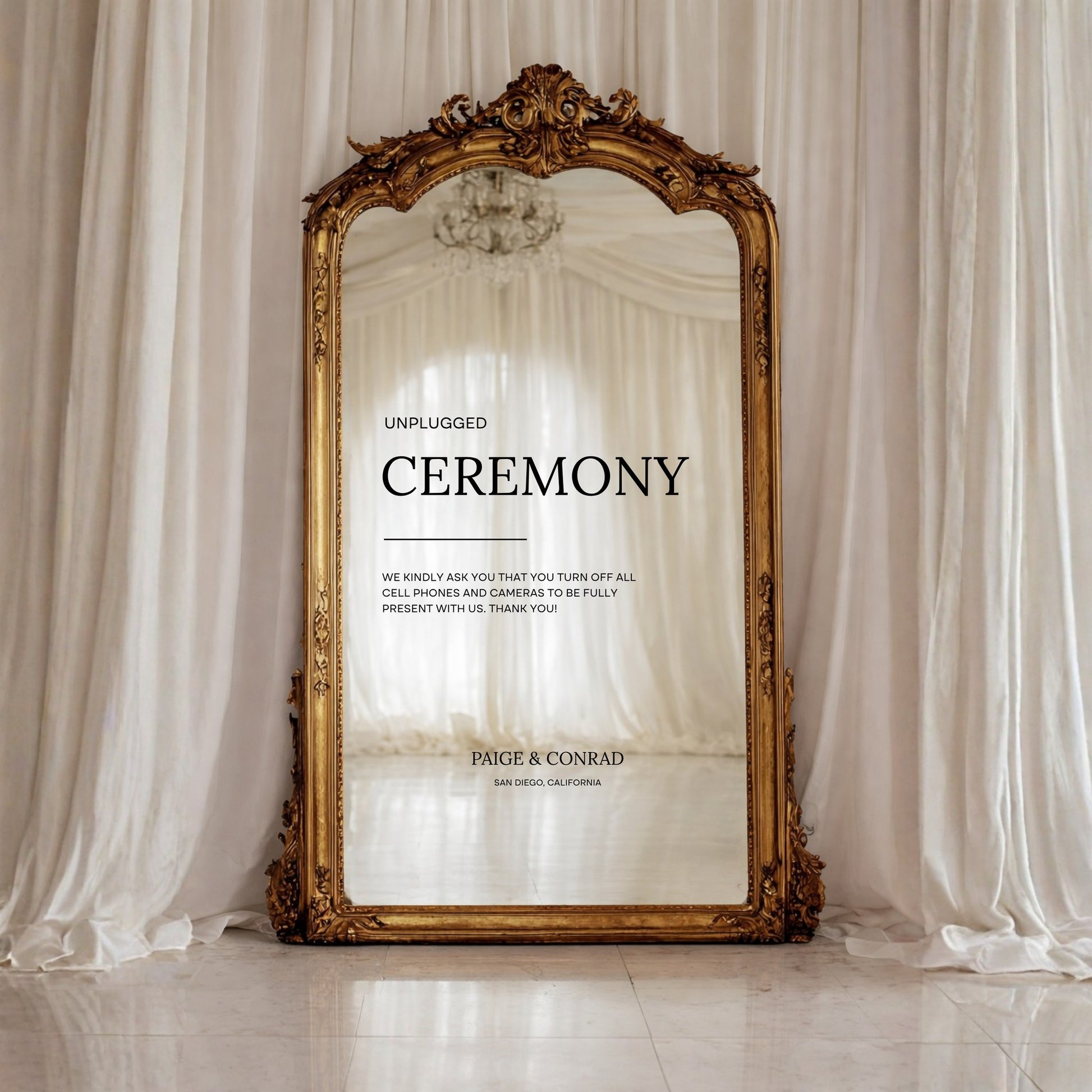 Moda Collection Decal Wedding Unplugged Ceremony Sign