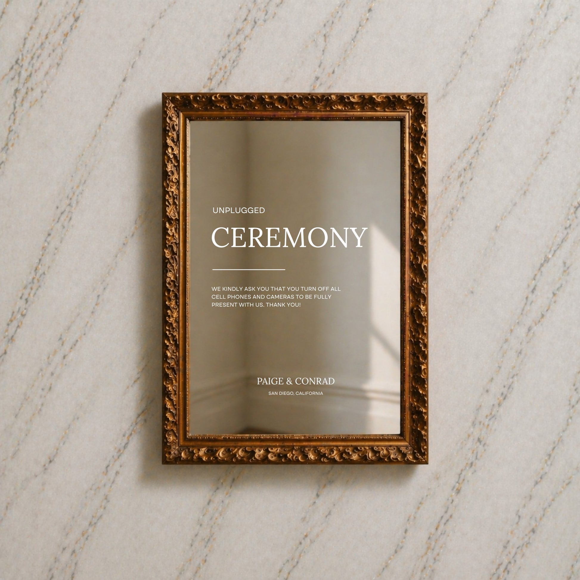 Moda Collection Decal Wedding Unplugged Ceremony Sign