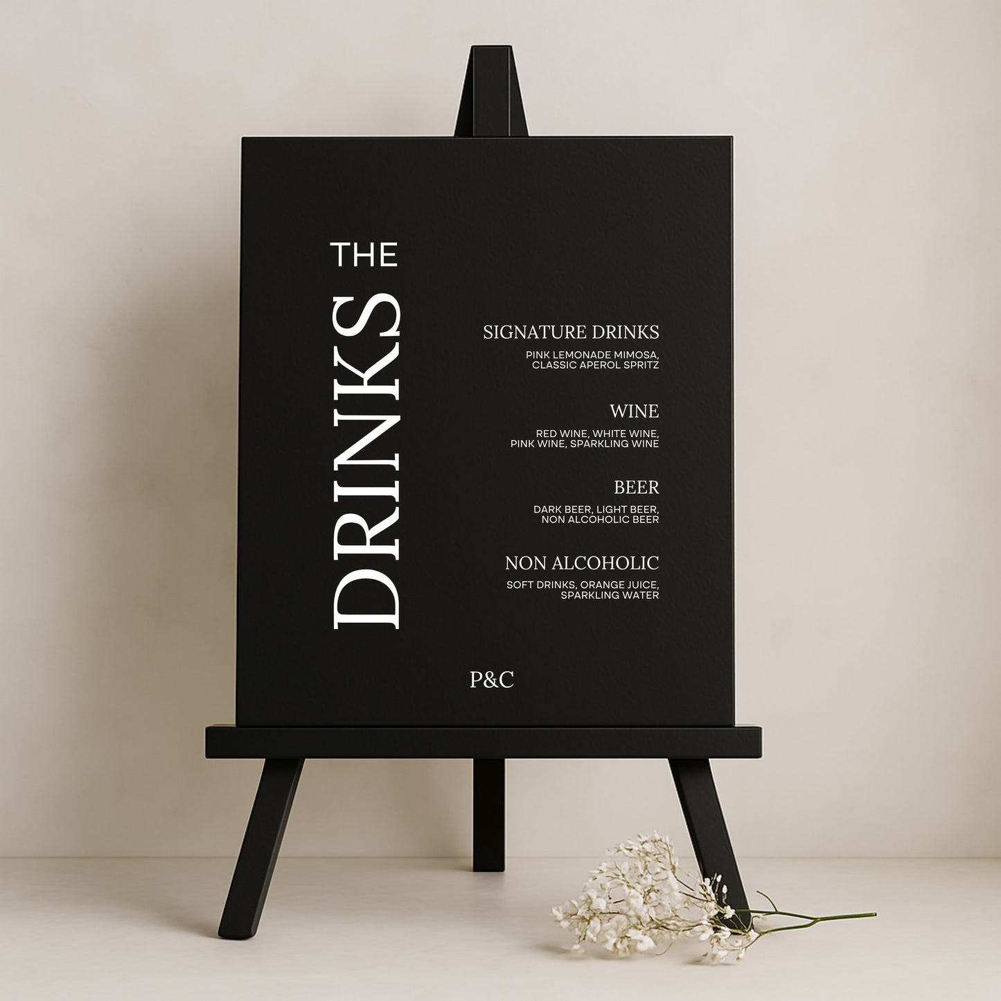 Moda Collection Gatorboard Wedding Bar & Drinks Sign