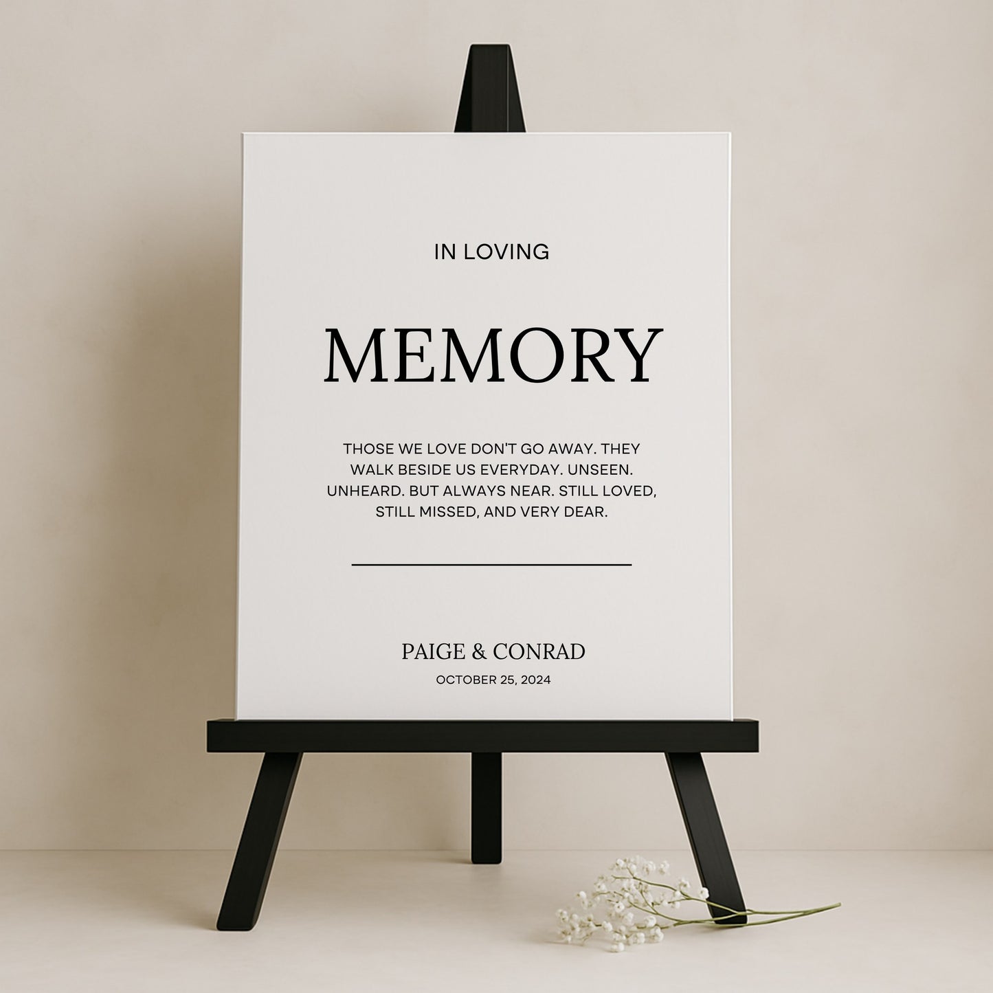 Moda Collection Gatorboard Wedding In Loving Memory Sign