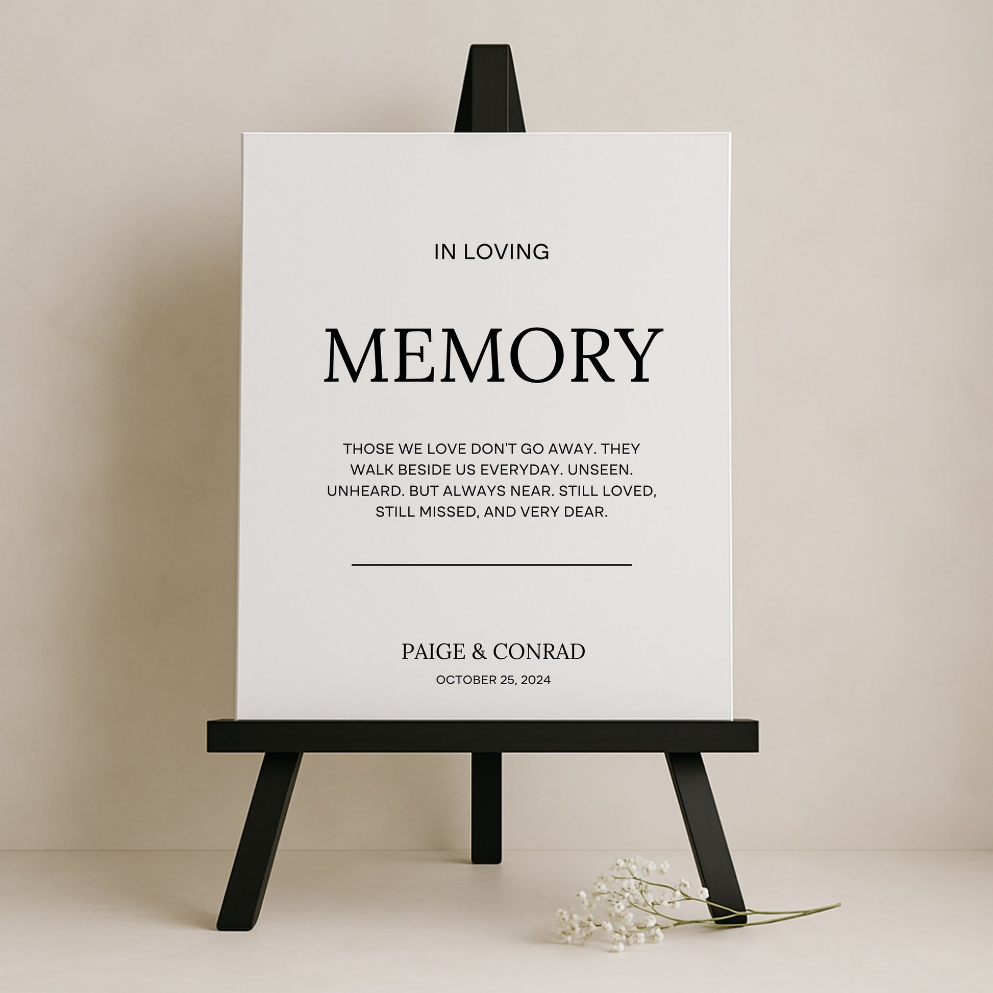 Moda Collection Gatorboard Wedding In Loving Memory Sign