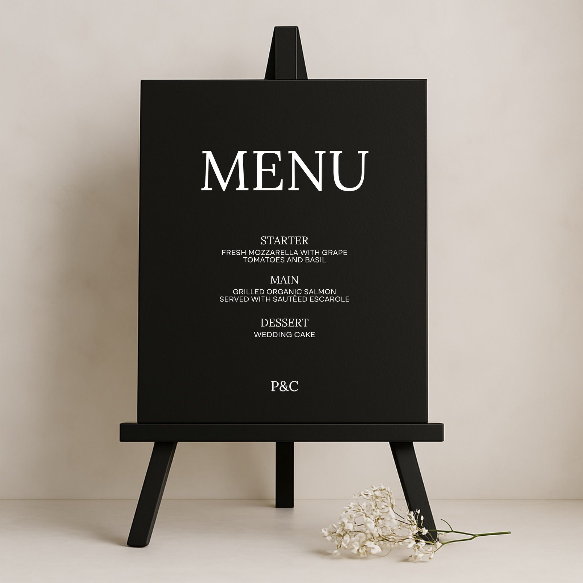 Moda Collection Gatorboard Wedding Menu Sign