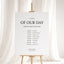 Moda Collection Gatorboard Wedding Order of Events Sign
