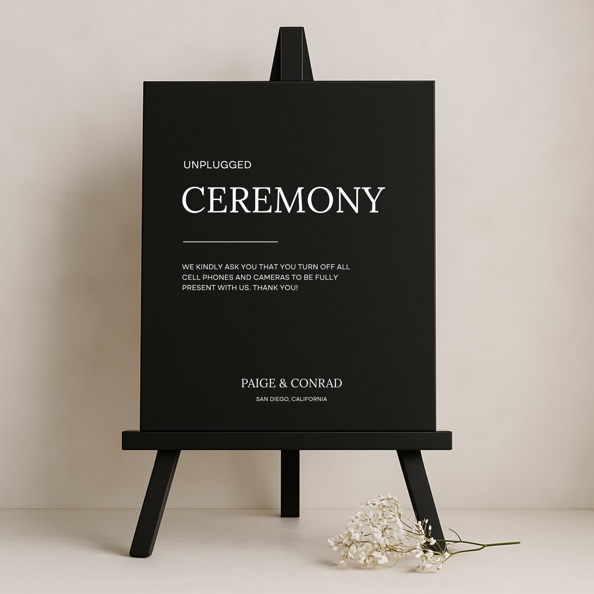 Moda Collection Gatorboard Wedding Unplugged Ceremony Sign