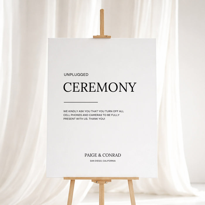Moda Collection Gatorboard Wedding Unplugged Ceremony Sign