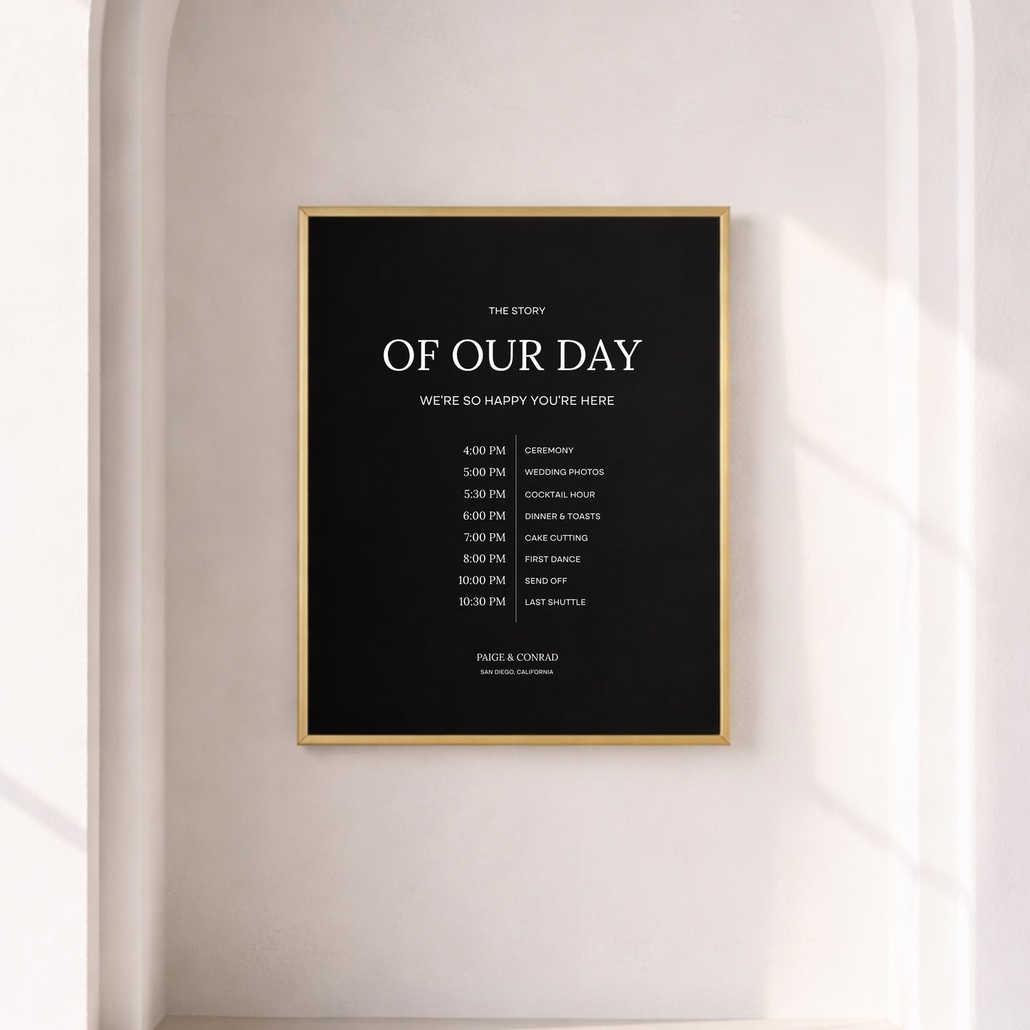 Moda Collection Poster Wedding Order of Events Sign