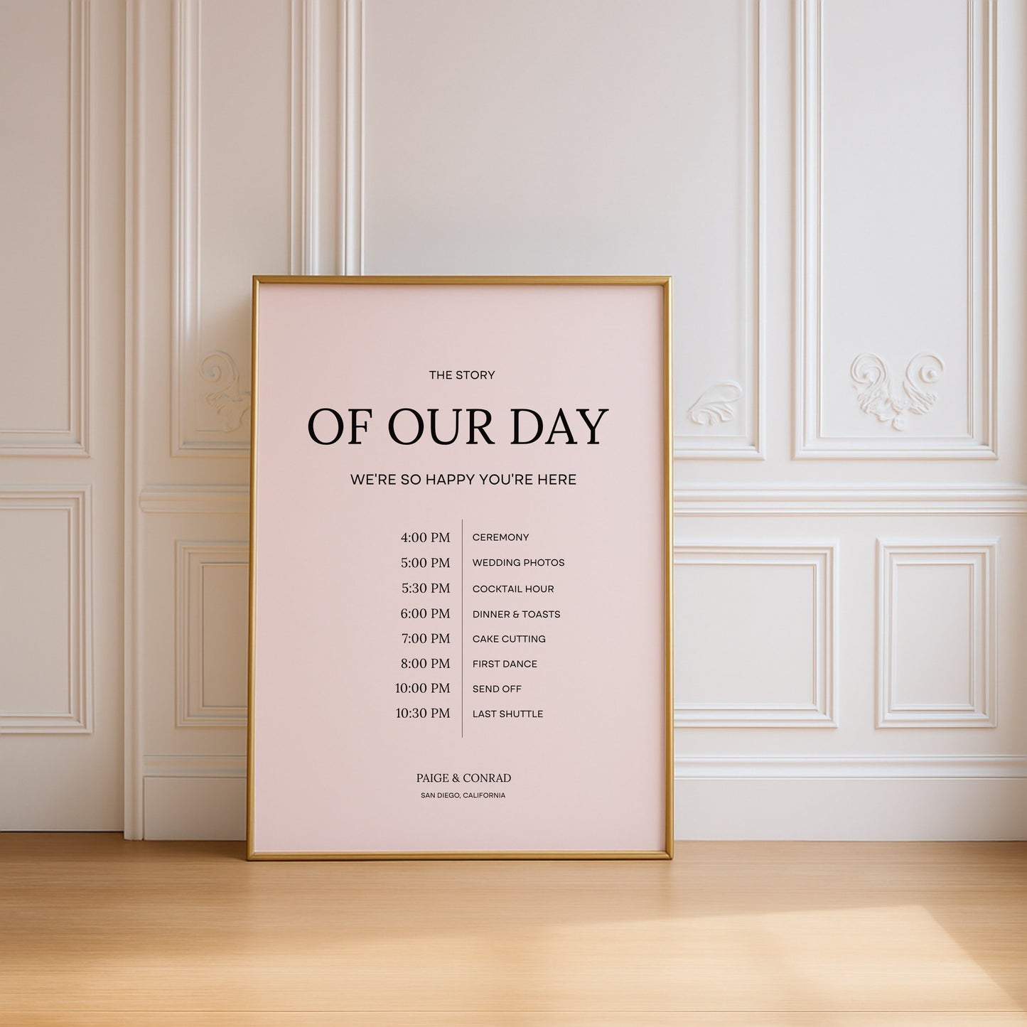 Moda Collection Poster Wedding Order of Events Sign