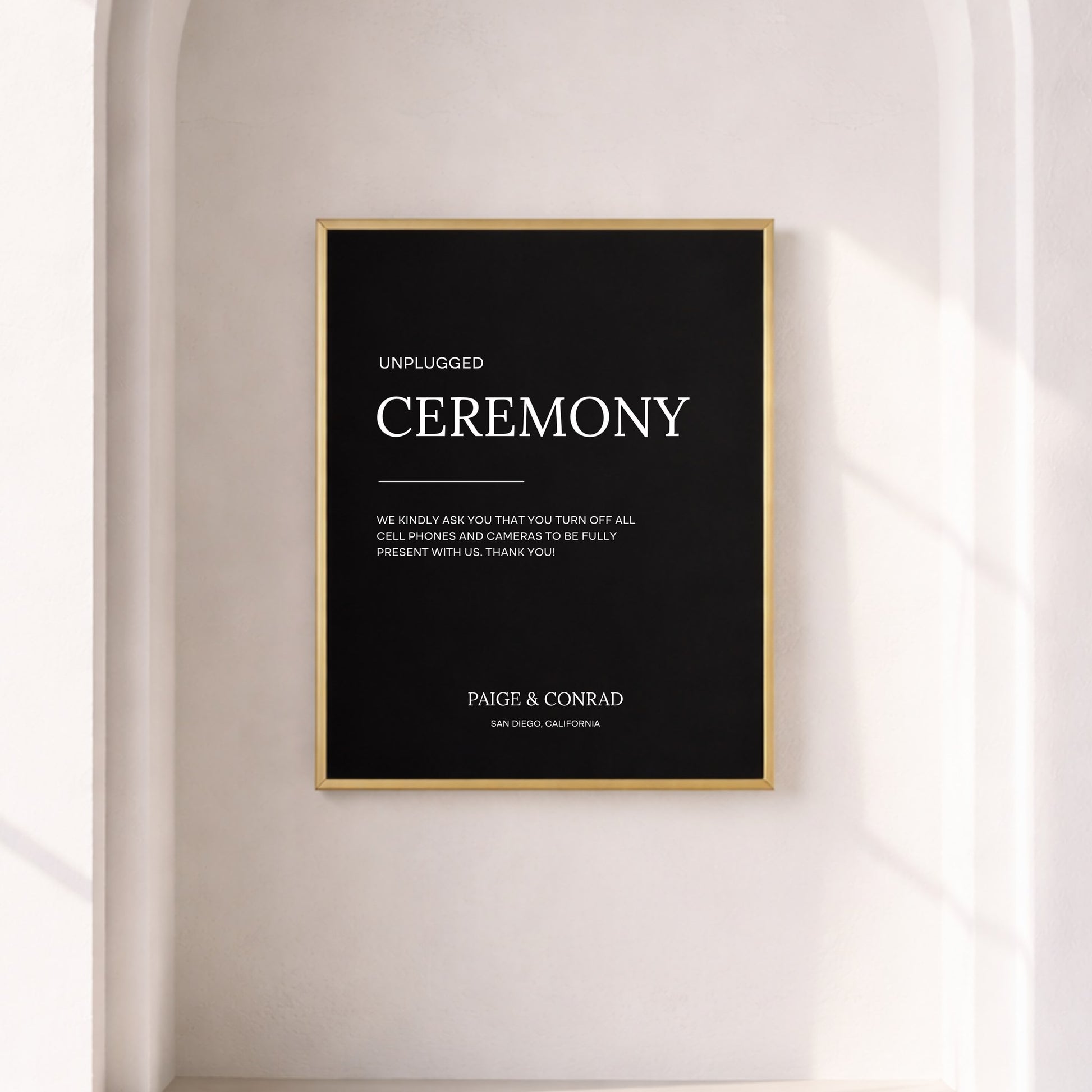 Moda Collection Poster Wedding Unplugged Ceremony Sign