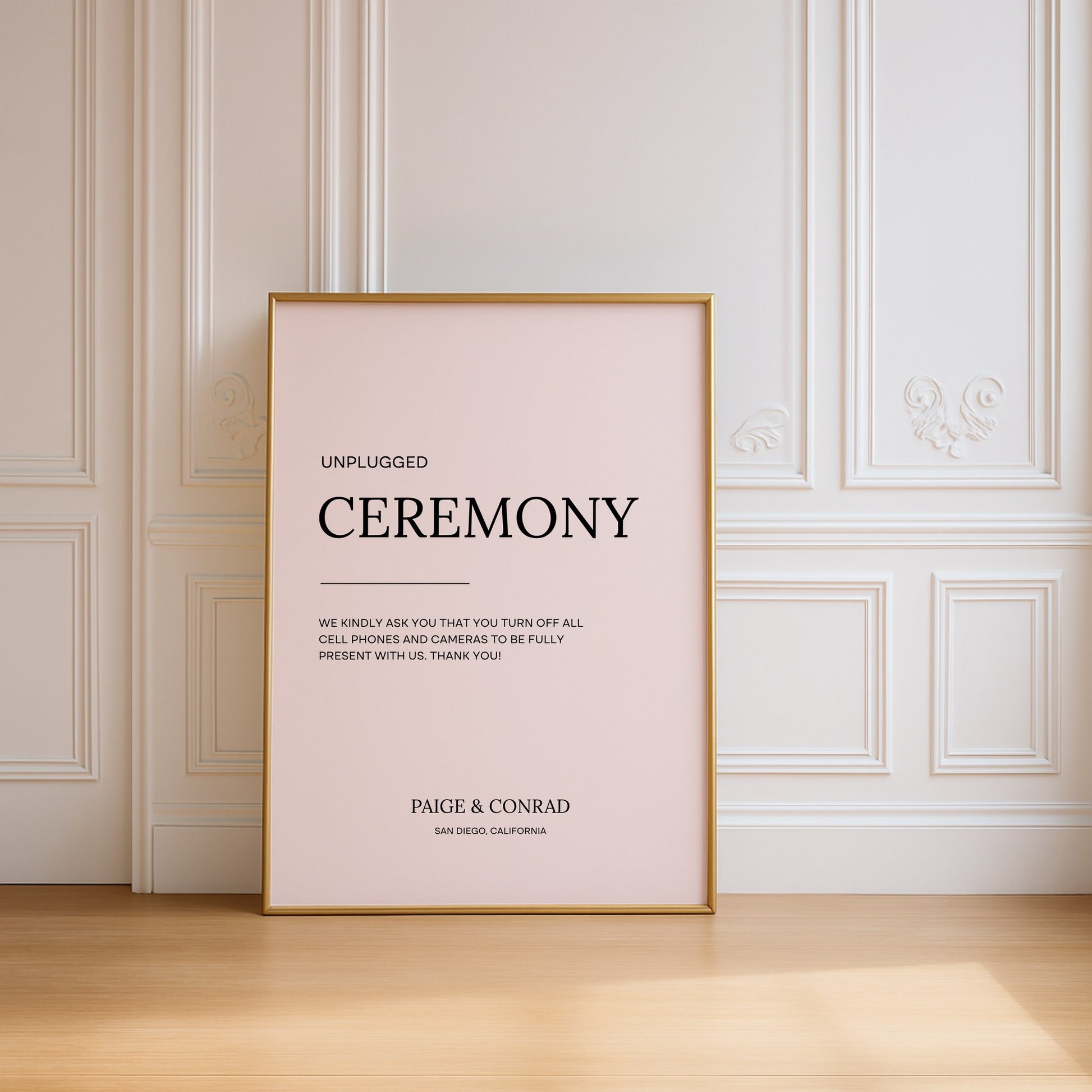 Moda Collection Poster Wedding Unplugged Ceremony Sign