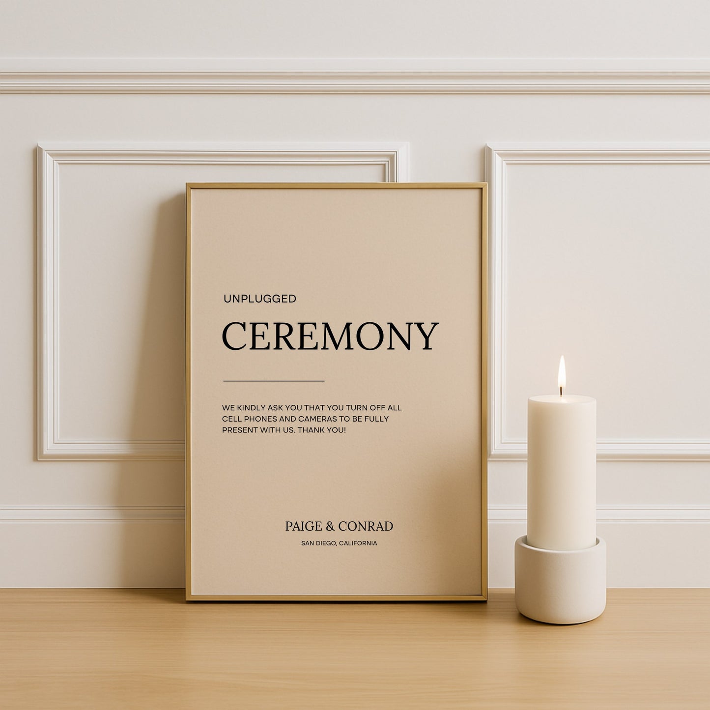 Moda Collection Poster Wedding Unplugged Ceremony Sign