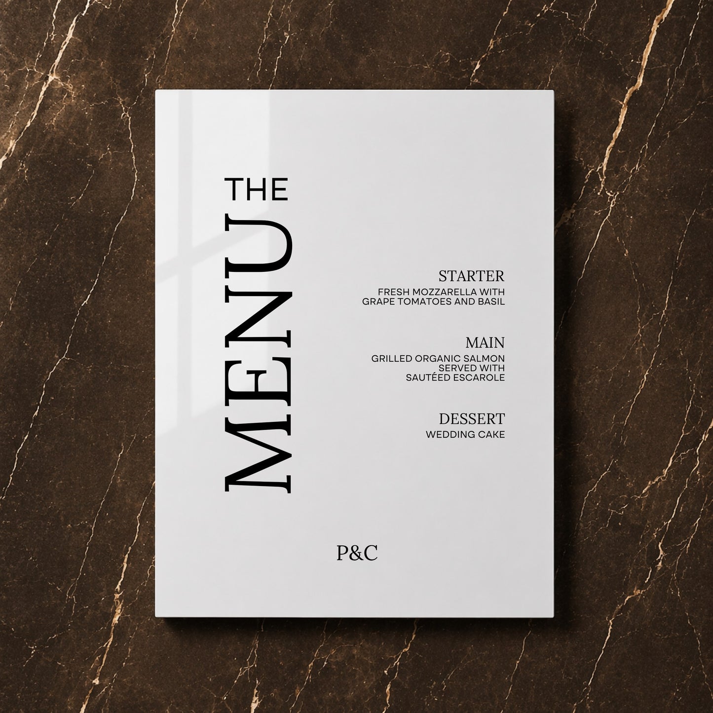 Moda Collection Acrylic Wedding Menu Sign