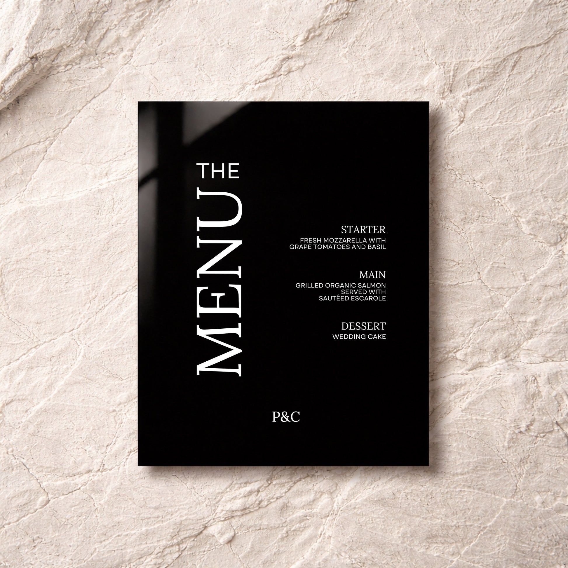 Moda Collection Acrylic Wedding Menu Sign