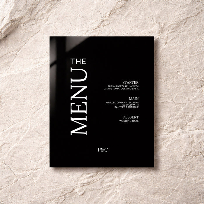 Moda Collection Acrylic Wedding Menu Sign