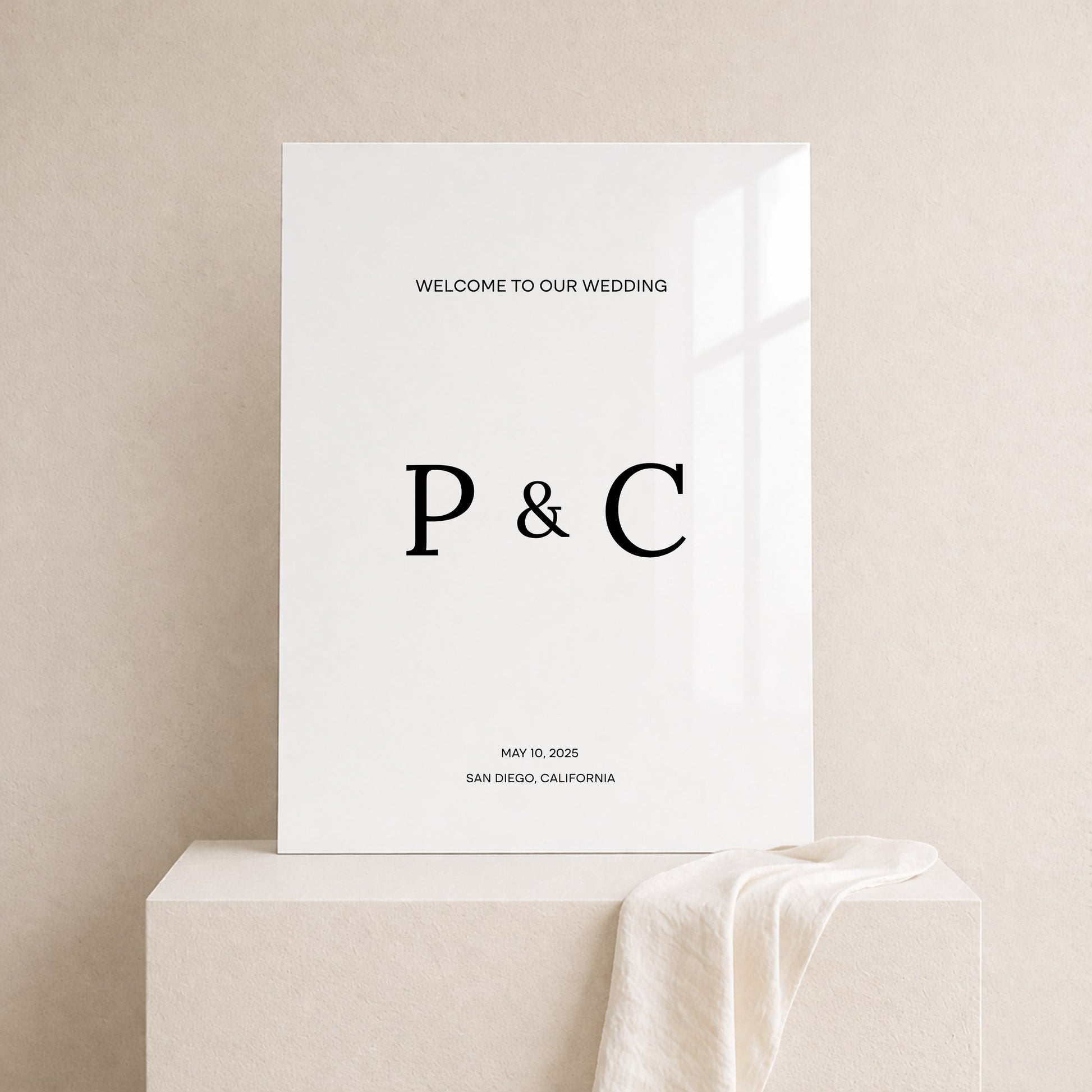 Moda Collection Acrylic Wedding Welcome Sign