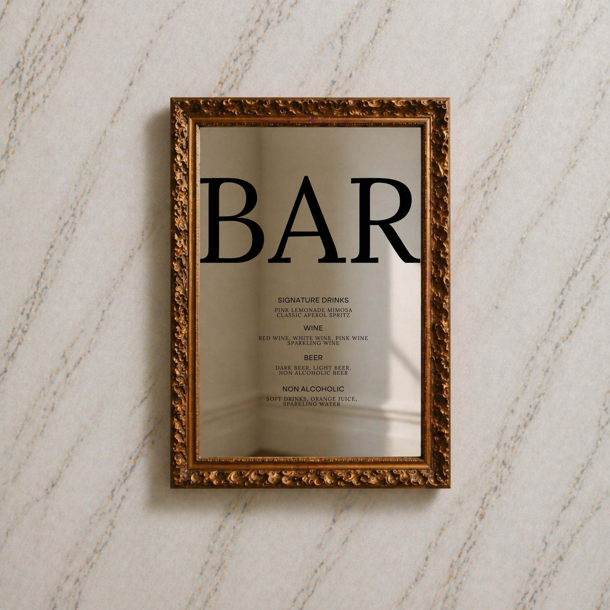 Moda Collection Decal Wedding Bar & Drinks Sign