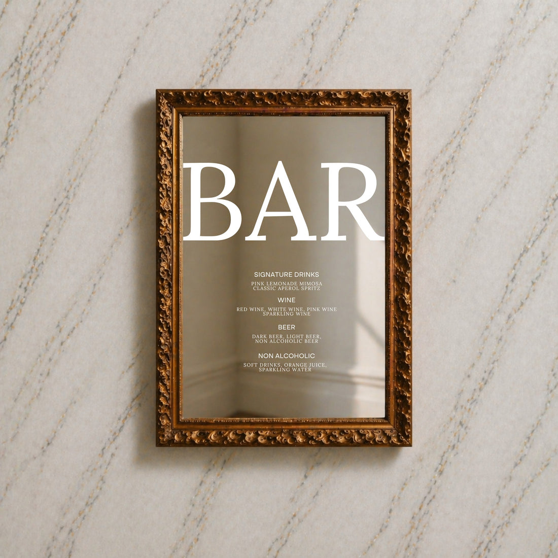Moda Collection Decal Wedding Bar & Drinks Sign