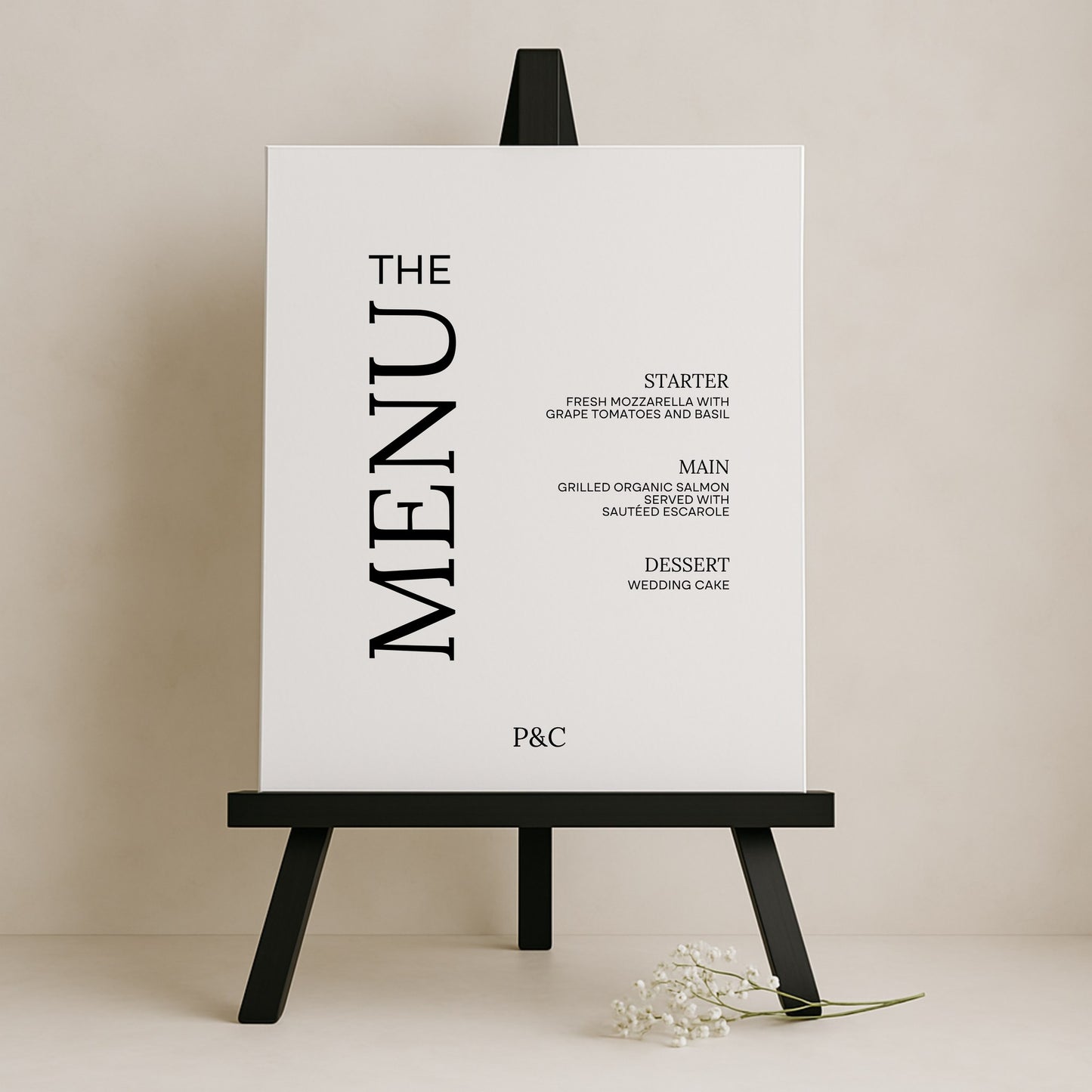 Moda Collection Gatorboard Wedding Menu Sign