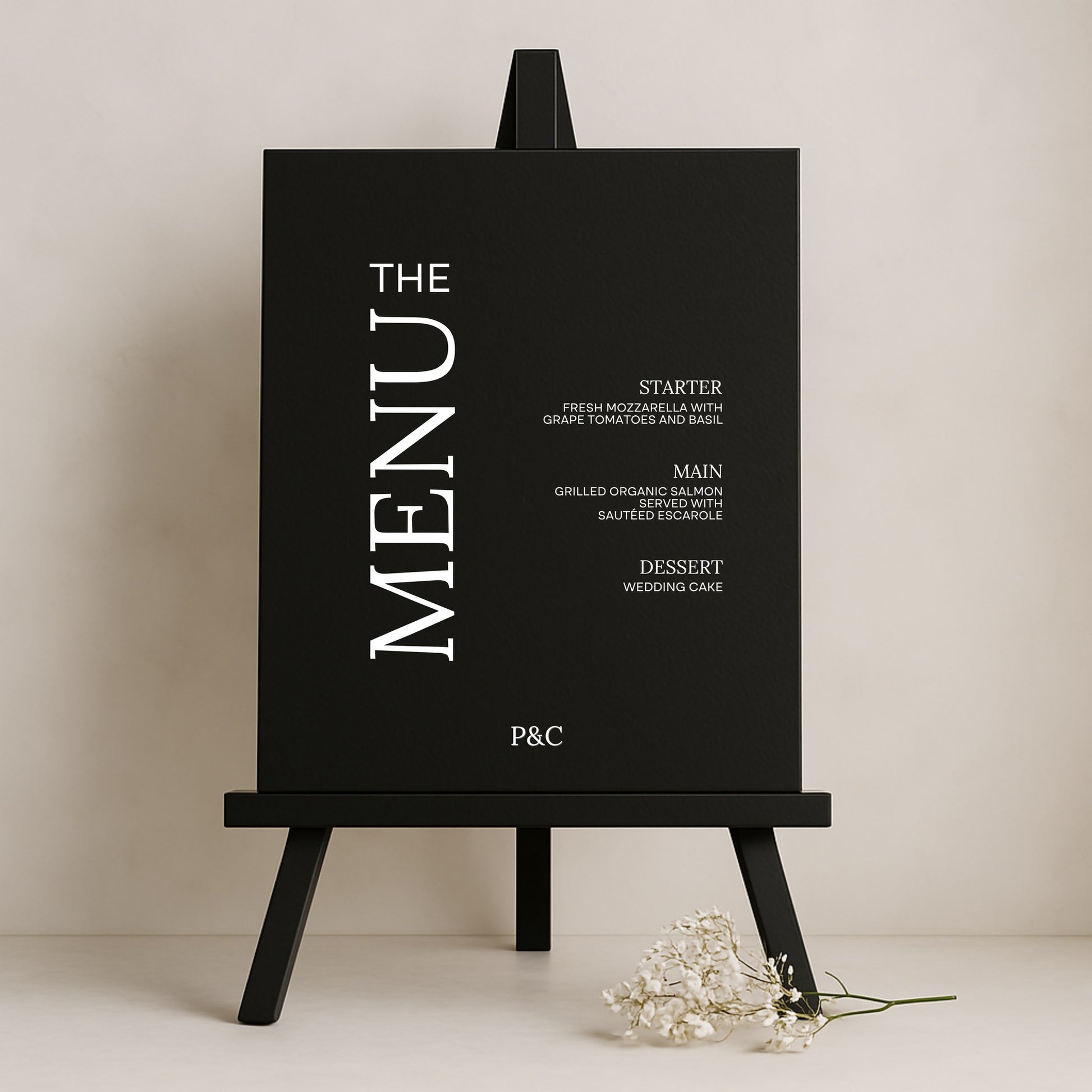 Moda Collection Gatorboard Wedding Menu Sign