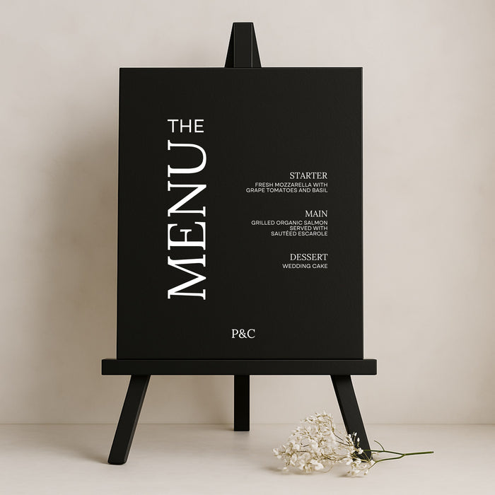Moda Collection Gatorboard Wedding Menu Sign