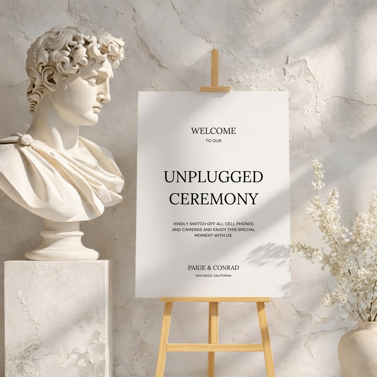 Moda Collection Gatorboard Wedding Unplugged Ceremony Sign