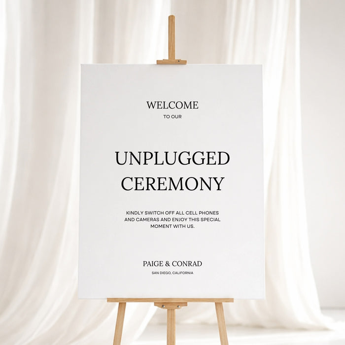 Moda Collection Gatorboard Wedding Unplugged Ceremony Sign