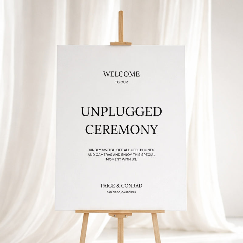 Moda Collection Gatorboard Wedding Unplugged Ceremony Sign