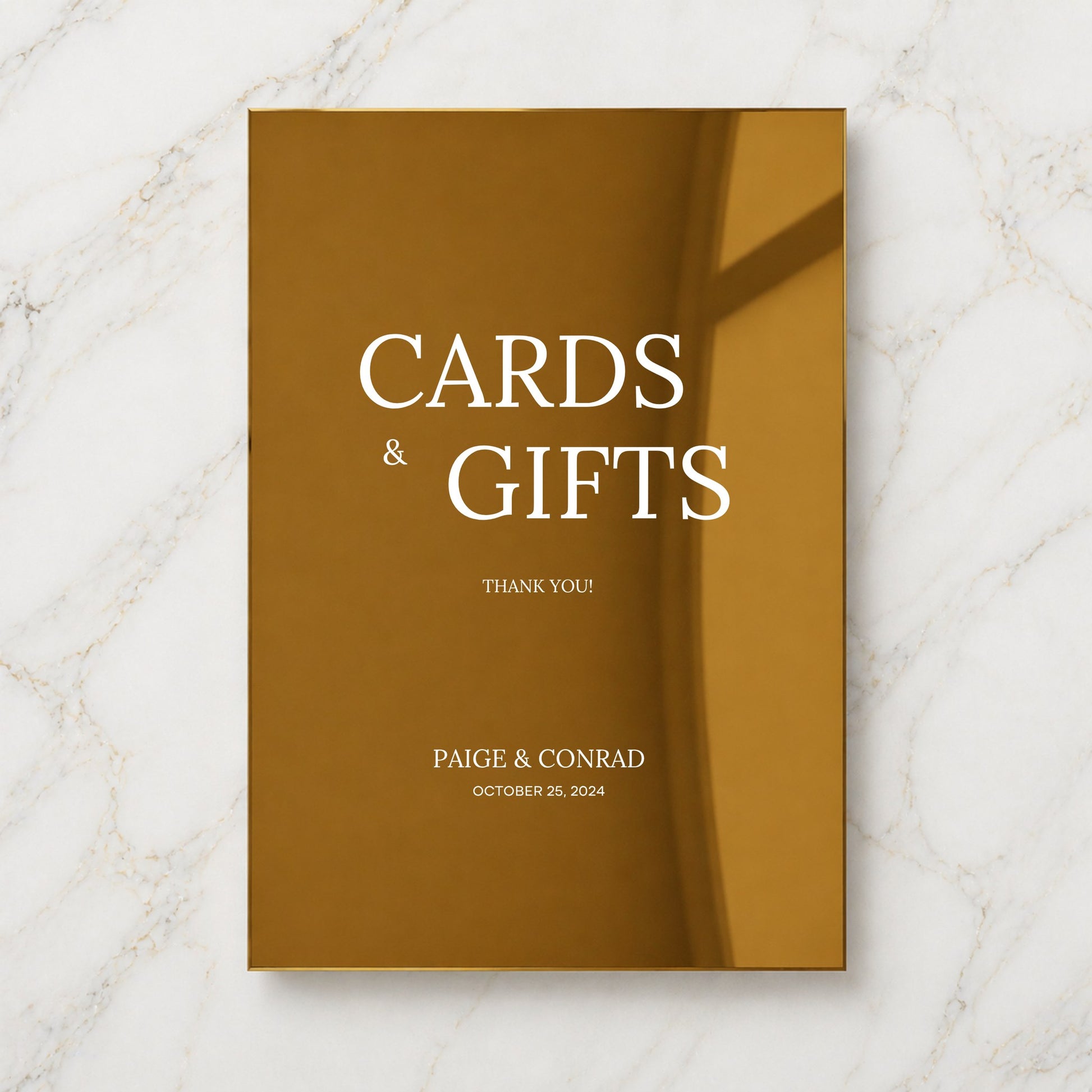 Moda Collection Gold Mirror Wedding Cards & Gifts Sign