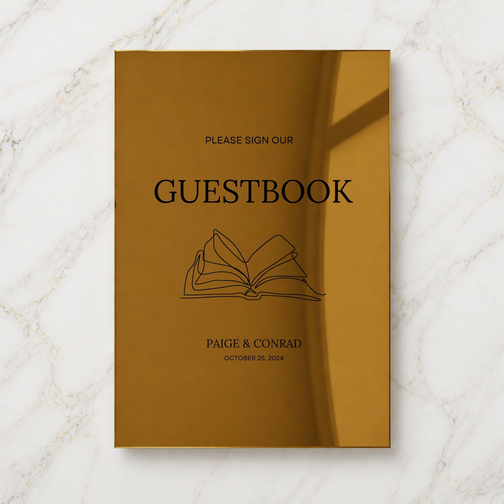 Moda Collection Gold Mirror Wedding Guestbook Sign