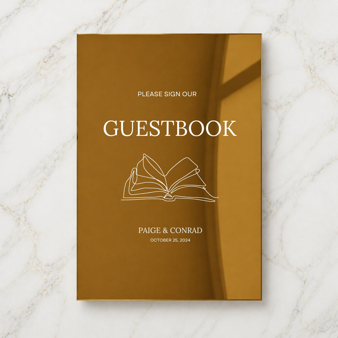 Moda Collection Gold Mirror Wedding Guestbook Sign