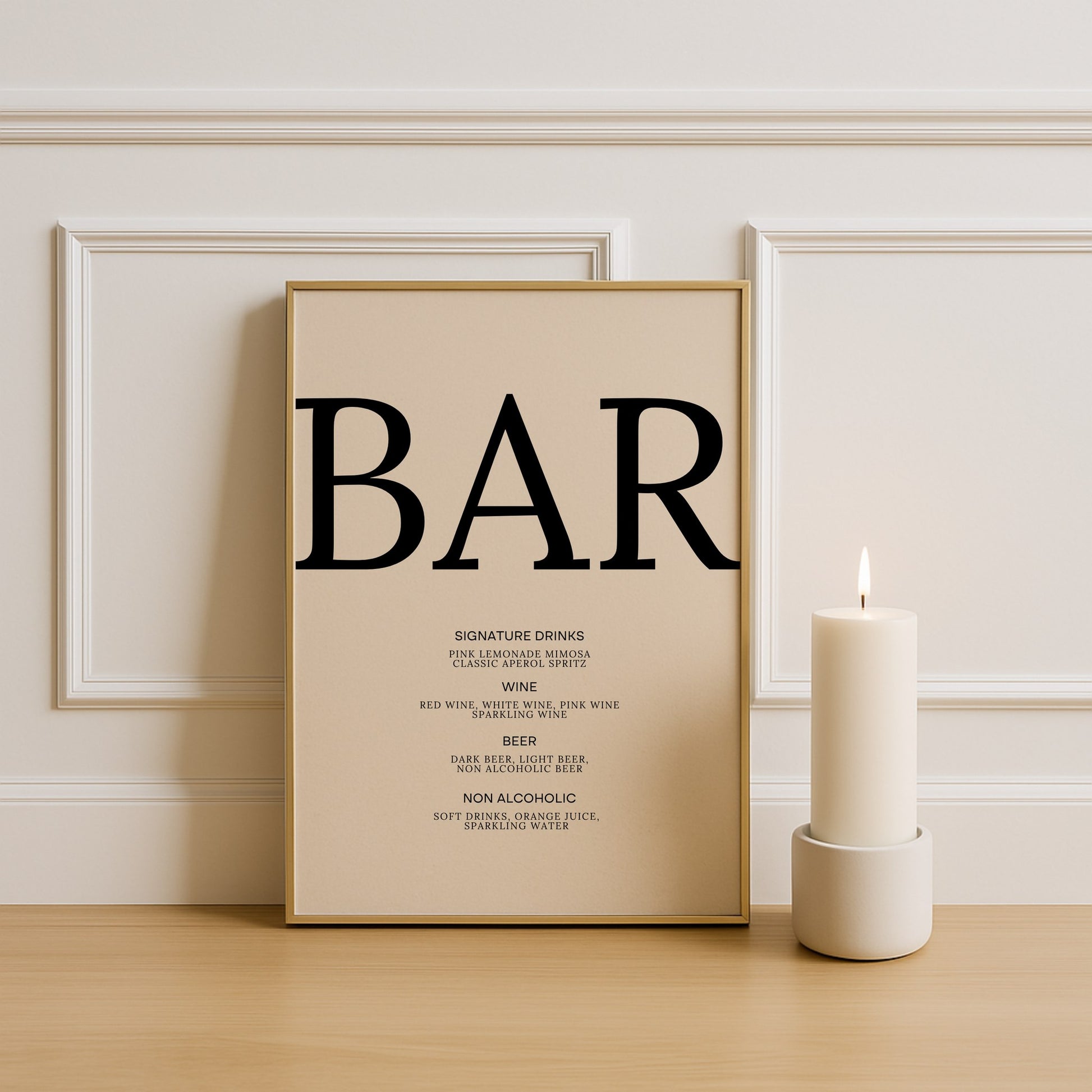 Moda Collection Poster Wedding Bar & Drinks Sign