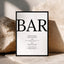 Moda Collection Poster Wedding Bar & Drinks Sign