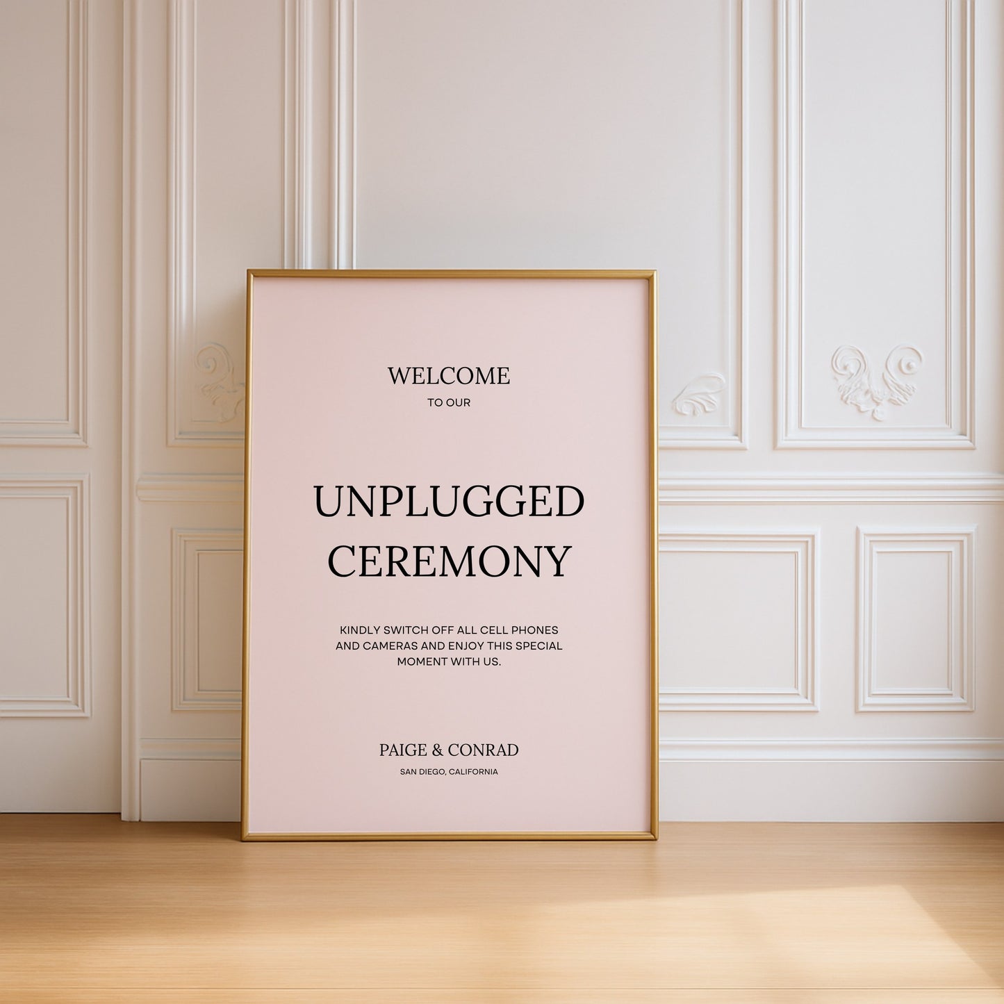 Moda Collection Poster Wedding Unplugged Ceremony Sign