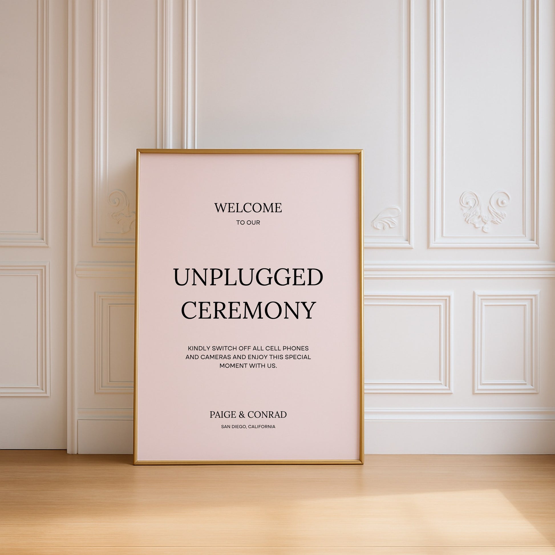 Moda Collection Poster Wedding Unplugged Ceremony Sign
