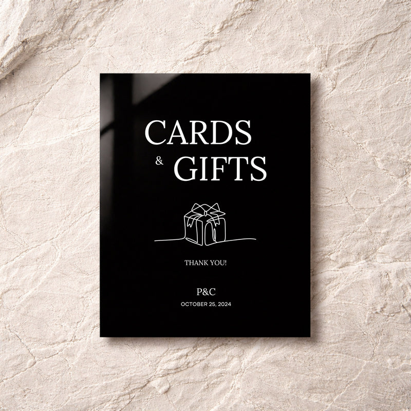 Moda Collection Acrylic Wedding Cards & Gifts Sign