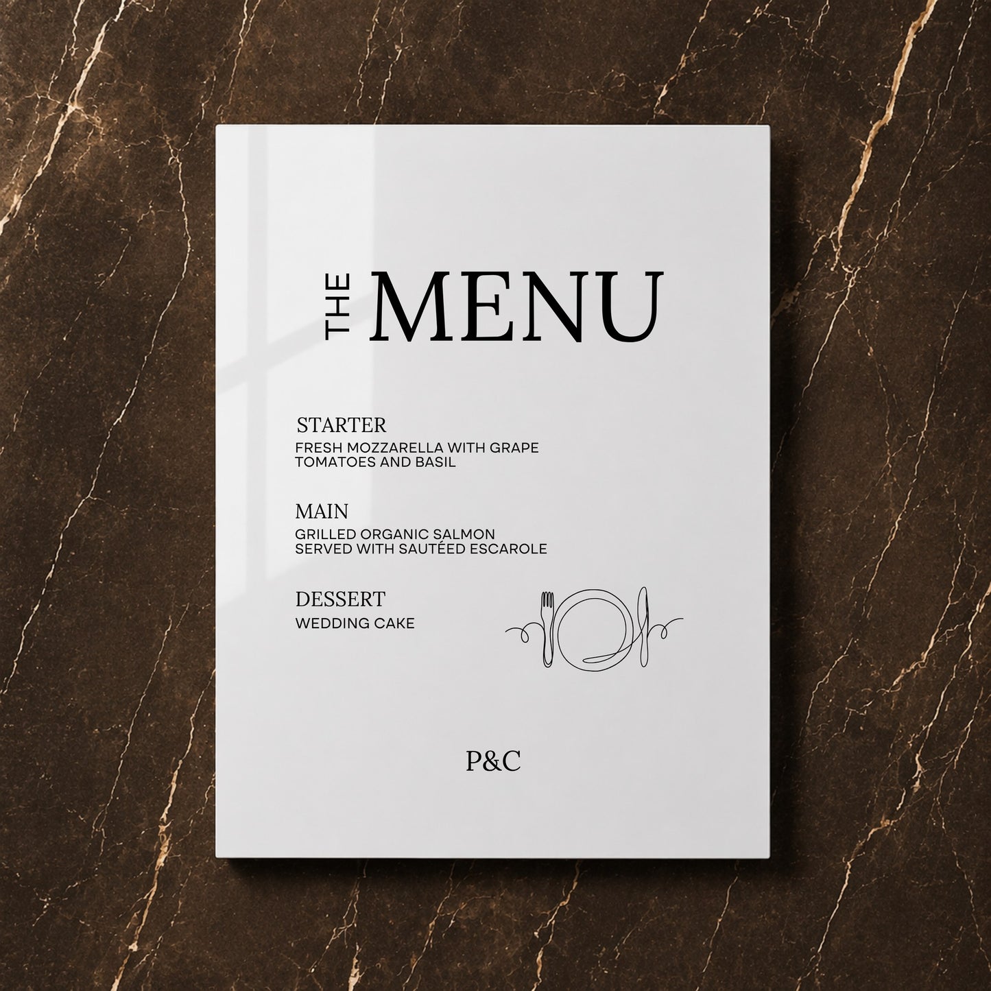 Moda Collection Acrylic Wedding Menu Sign