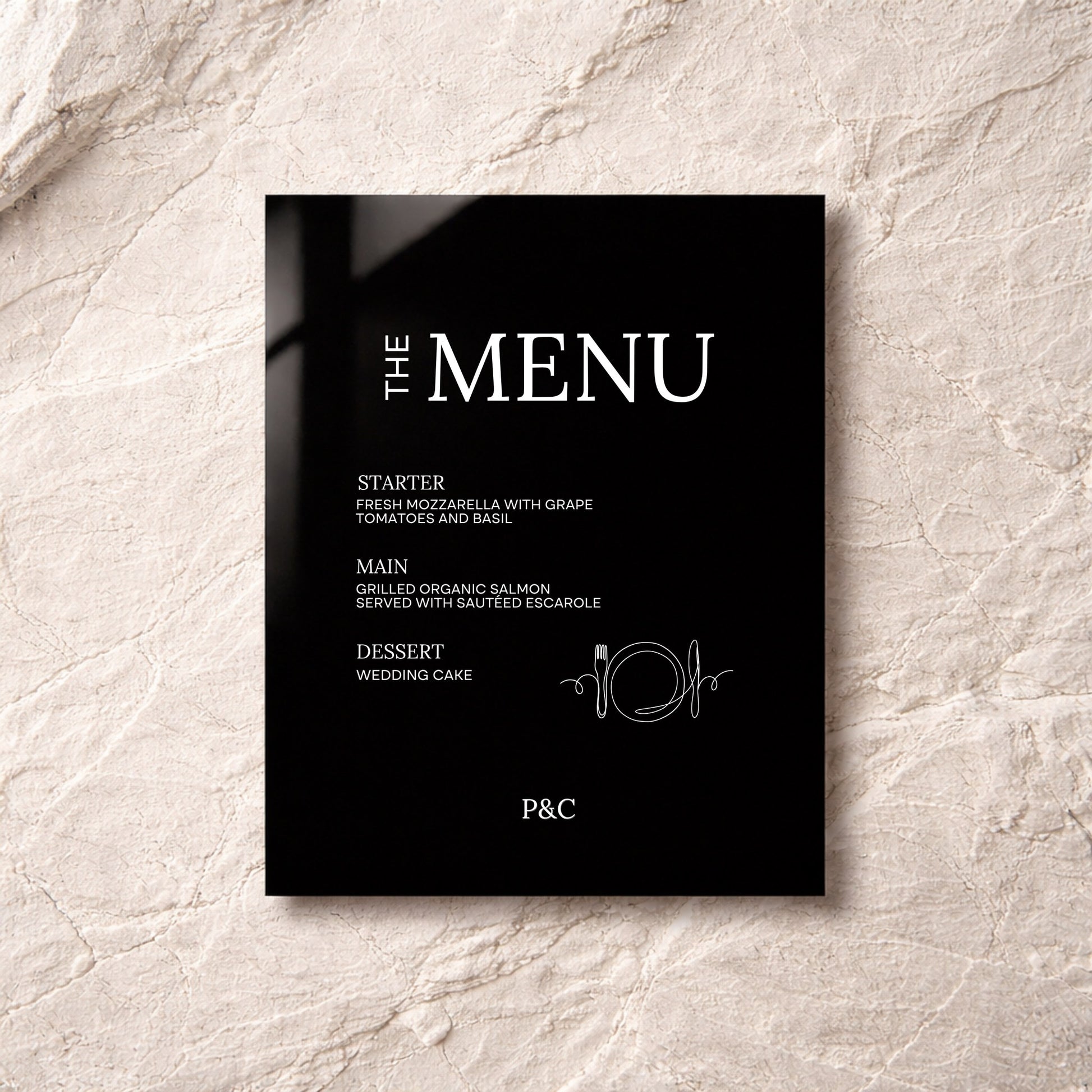Moda Collection Acrylic Wedding Menu Sign