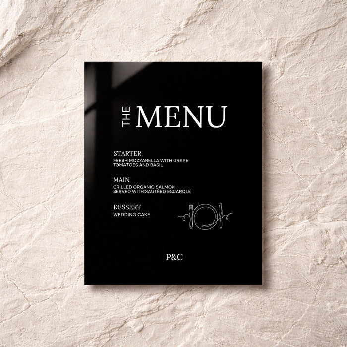 Moda Collection Acrylic Wedding Menu Sign