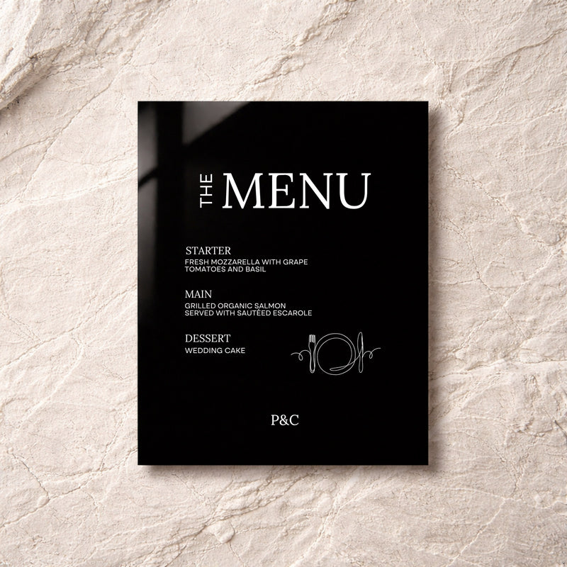 Moda Collection Acrylic Wedding Menu Sign