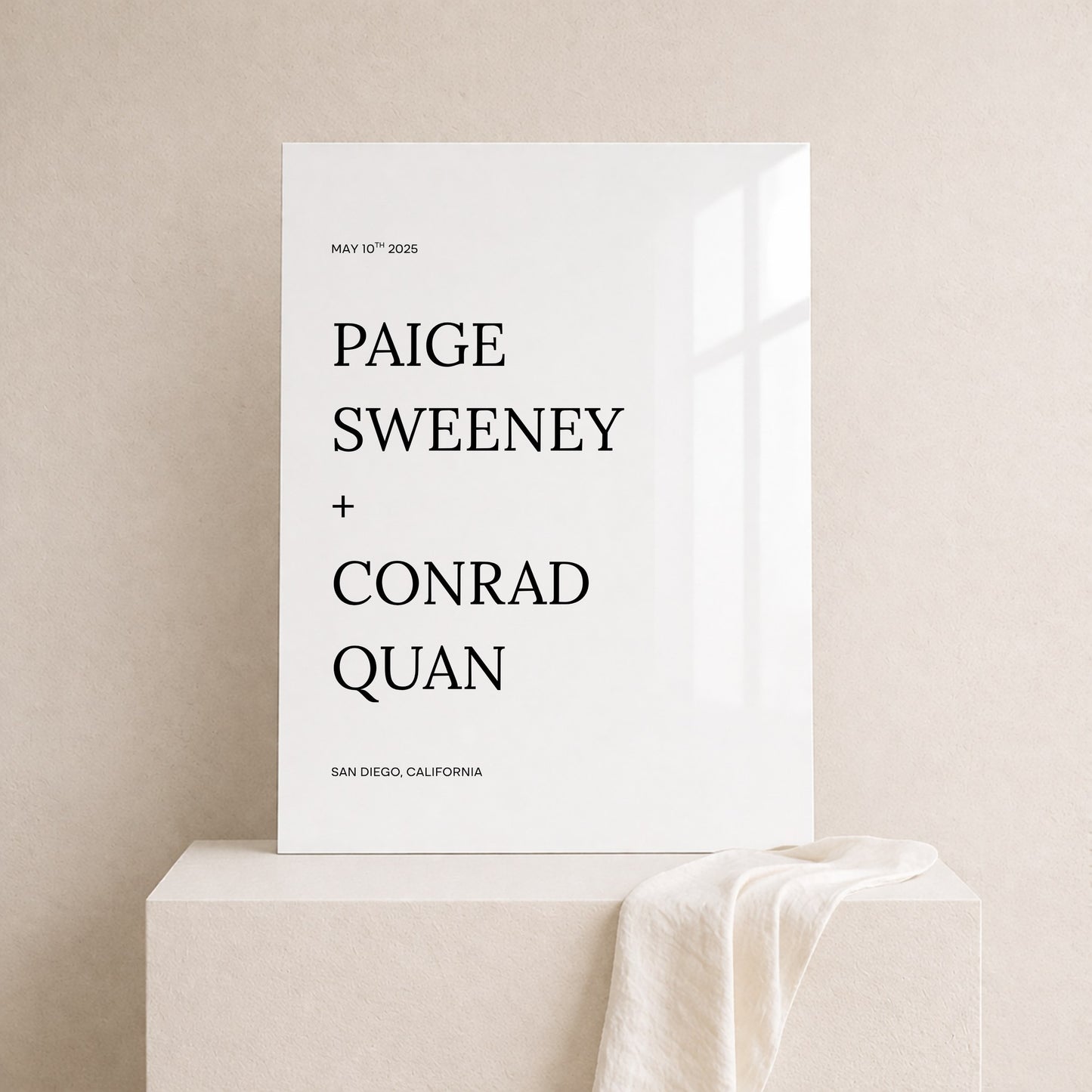 Moda Collection Acrylic Wedding Welcome Sign