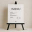 Moda Collection Gatorboard Wedding Menu Sign