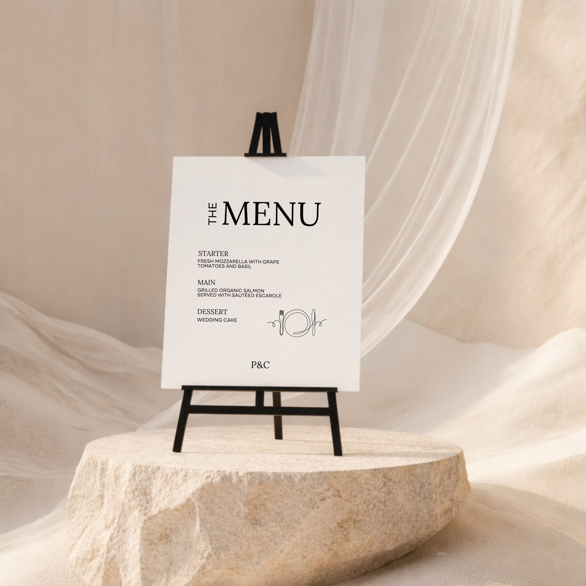 Moda Collection Gatorboard Wedding Menu Sign