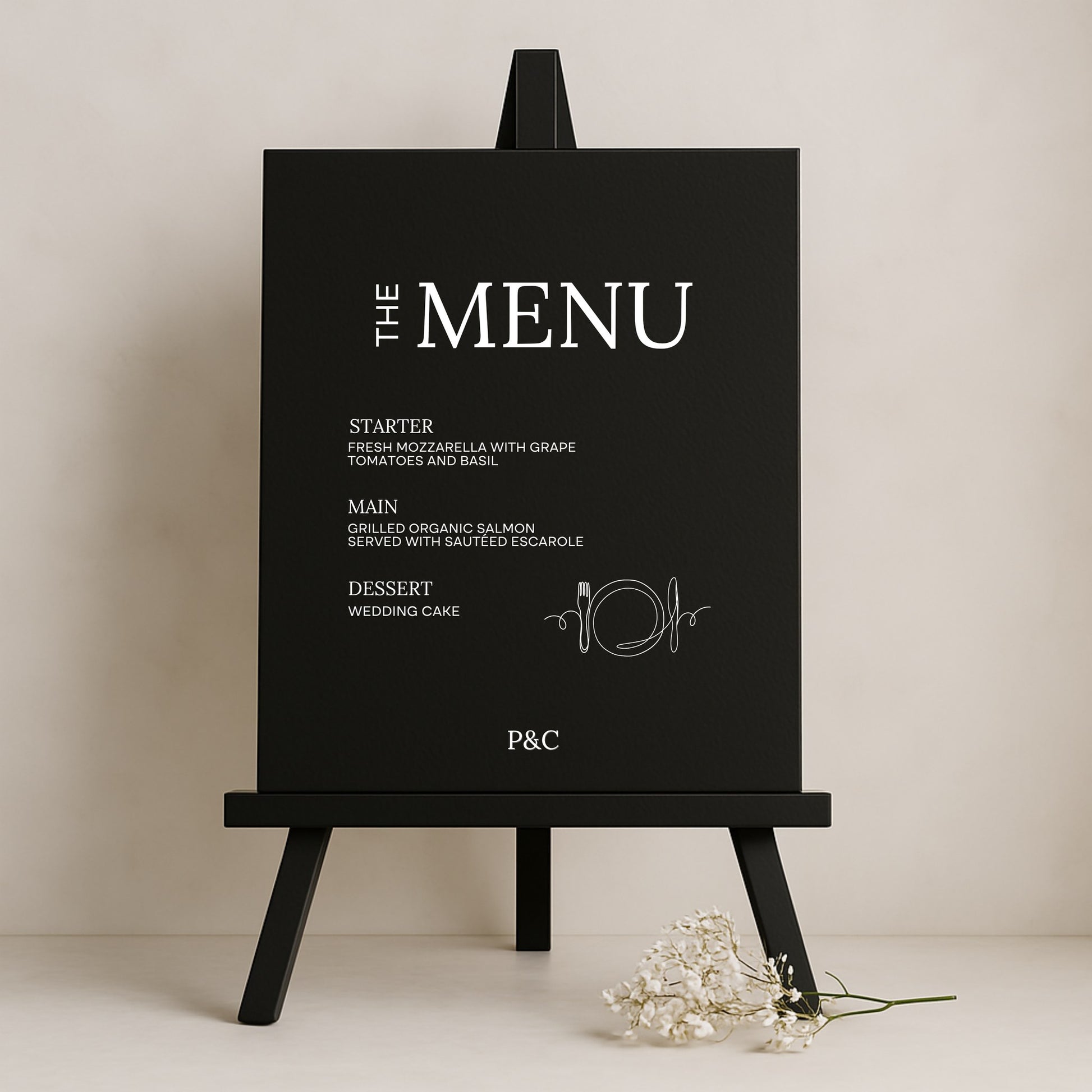 Moda Collection Gatorboard Wedding Menu Sign