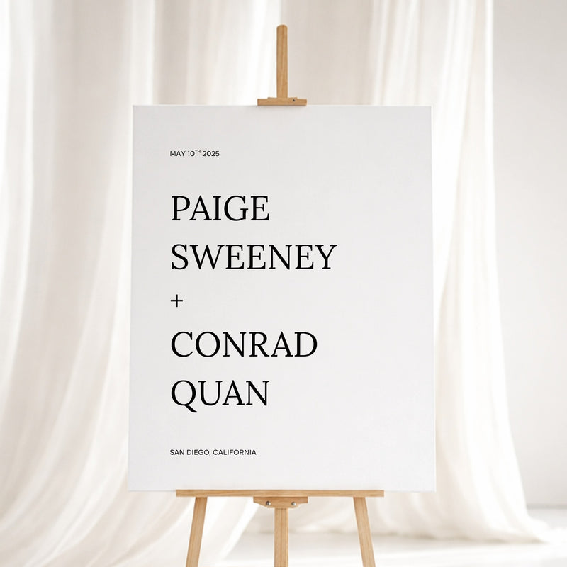 Moda Collection Gatorboard Wedding Welcome Sign